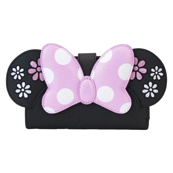 NWT Loungefly & Disney Minnie Mouse Pink Polka Dot Bow Wallet - Picture 1 of 3